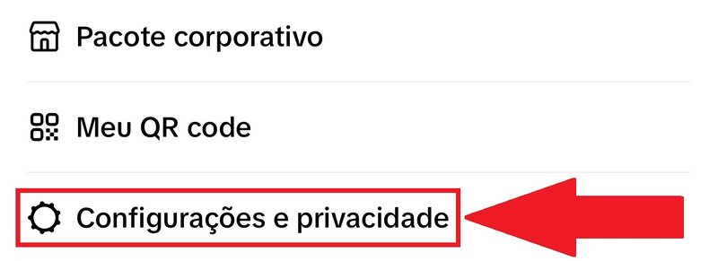 Procure na lista a opção "Configurações e privacidade"