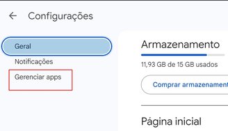 Faça o gerenciamento de aplicativos para ter informações sobre arquivos que ficaram registrados. (Fonte: TecMundo/Reprodução)