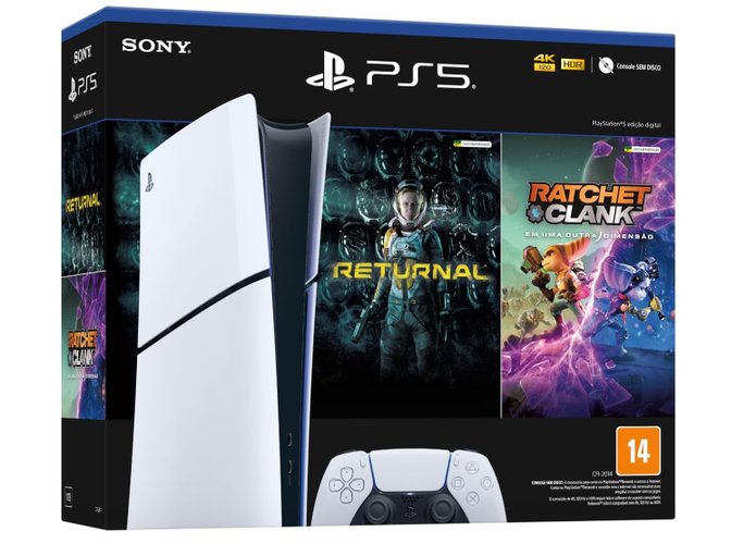 PS5 Slim Digital está mais barato no Brasil e agora inclui dois jogos de graça