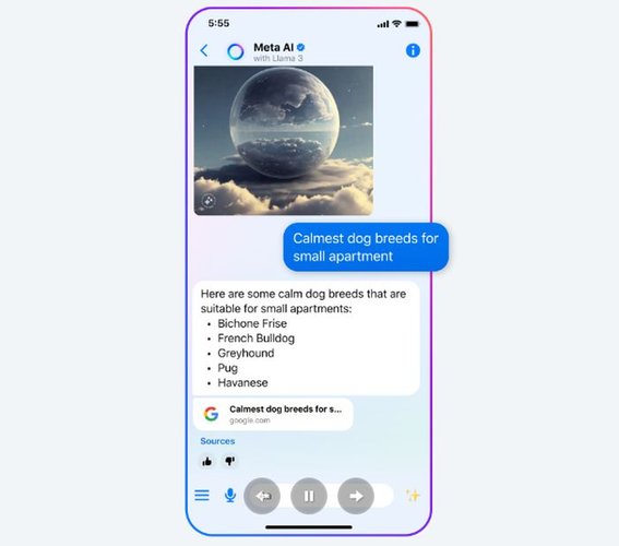 O novo chatbot da Meta funciona em vários produtos da empresa.