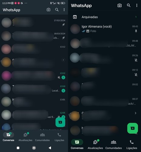 As novas cores do WhatsApp do Android deixam o mensageiro mais próximo do visual do iOS. (Imagem: Igor Almenara/TecMundo)