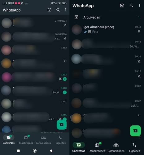 As novas cores do WhatsApp do Android deixam o mensageiro mais próximo do visual do iOS. (Imagem: Igor Almenara/TecMundo)
