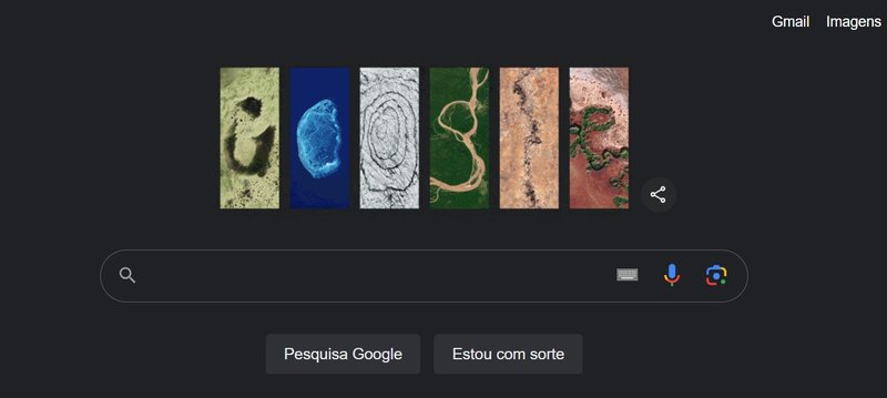 O buscador com o Doodle de hoje em homenagem ao Dia da Terra.