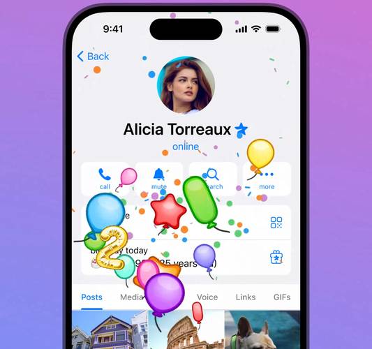 Telegram adicionou recursos para mostrar aniversários no app. (Imagem: Divulgação/Telegram)