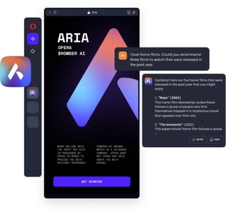 A Aria é gratuita e está disponível no navegador para PC e dispositivos móveis.
