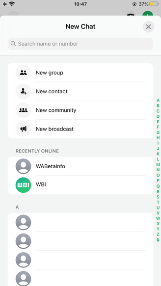 O WhatsApp destacará contatos que estiveram online há pouco tempo.