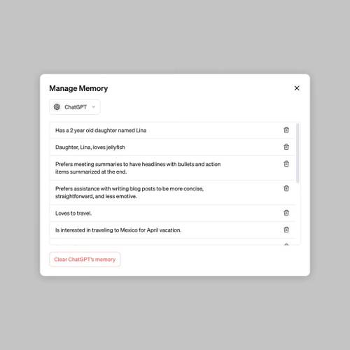 ChatGPT com "memória" vai oferecer assistência e respostas mais personalizadas.