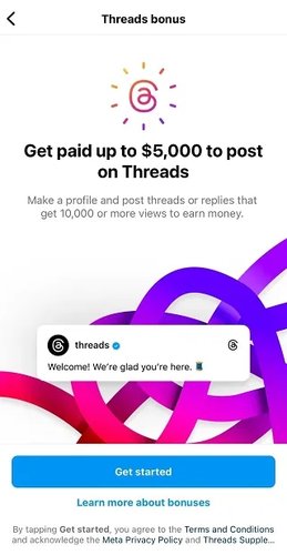 O Threads vai pagar até US$ 5 mil para criadores de conteúdo ativos na plataforma.