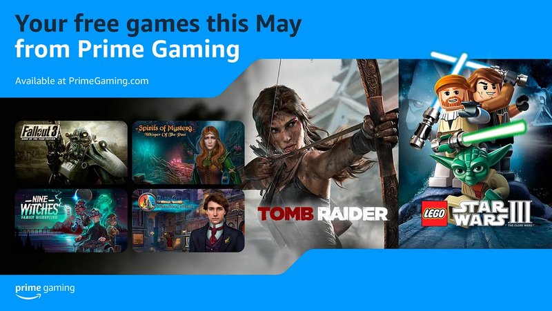 Lista com os jogos gratuitos de maio para os assinantes do Prime Gaming.