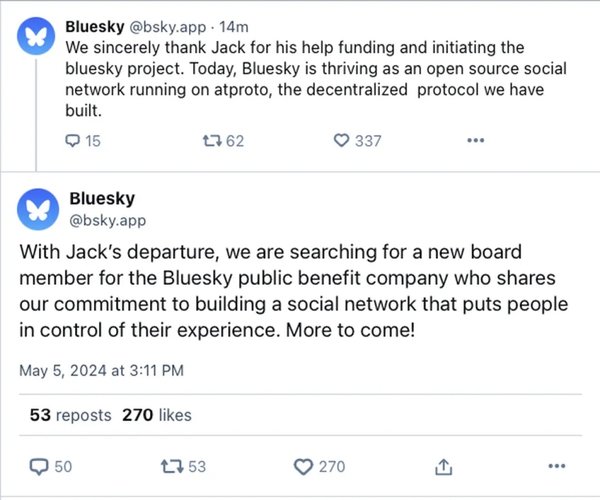 A plataforma confirmou a saída de Jack Dorsey por meio de uma publicação.