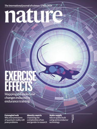 Physical exercise themed cover of the latest issue of Nature magazine