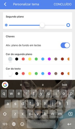 É possível fazer alguns ajustes antes de criar o seu teclado personalizado