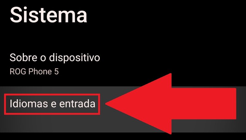 Procure pela opção "Idiomas e entrada"