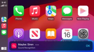 O Apple CarPlay terá a capacidade de reconhecer sons de buzina e sirenes. (Imagem: Apple/Divulgação)