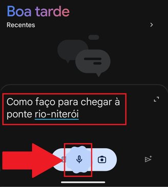 Diga para o Gemini o destino de sua rota para que ela seja traçada.