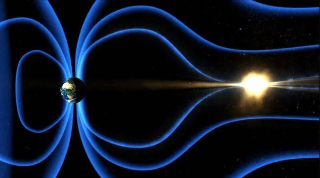 A cauda magnética é formada quando o vento solar atinge a Terra, deixando para trás uma cauda que se arrasta pelo nosso planeta.
