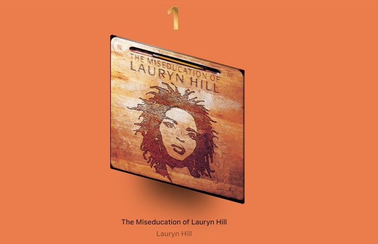 O álbum de Lauryn Hill que lidera a lista.