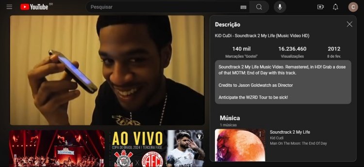 O layout renovado também aparece ao abrir clipes musicais. (Imagem: Carlos Palmeira/TecMundo)