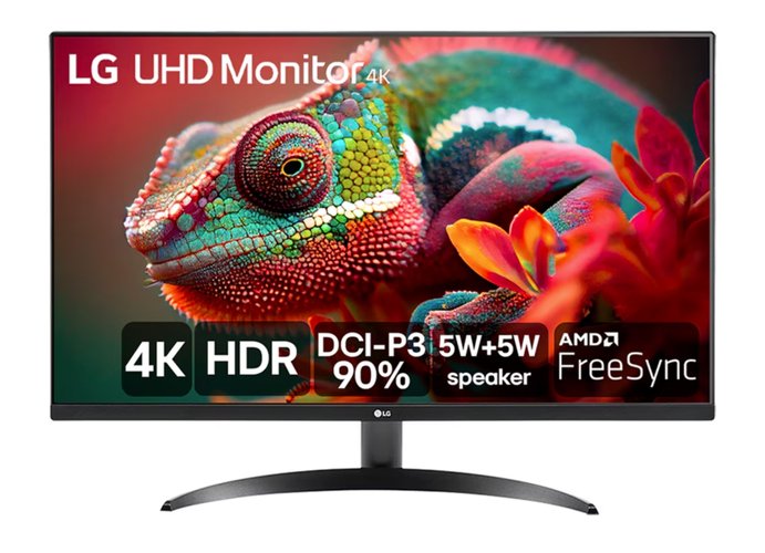 O monitor LG 32UR500-B tem tela 4K de 32 polegadas, sendo uma boa opção para profissionais.