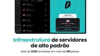 O app da Surfshark traz diversos recursos extras além da VPN