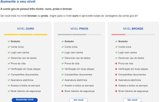 Escolha qual tipo de conta deseja obter e realize os procedimentos indicados para aumentar o nível. (Fonte: TecMundo/Reprodução)