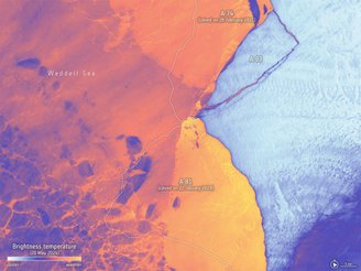 Dados de temperatura de brilho capturados pelo satélite Landsat 8.