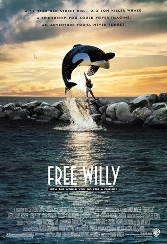 Free Willy e sua capa que mostra a cena mais icônica do longa