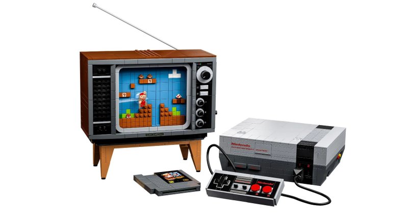 O set que reproduz o NES 8 bits tem uma TV e até um cartucho de Mario Bros.