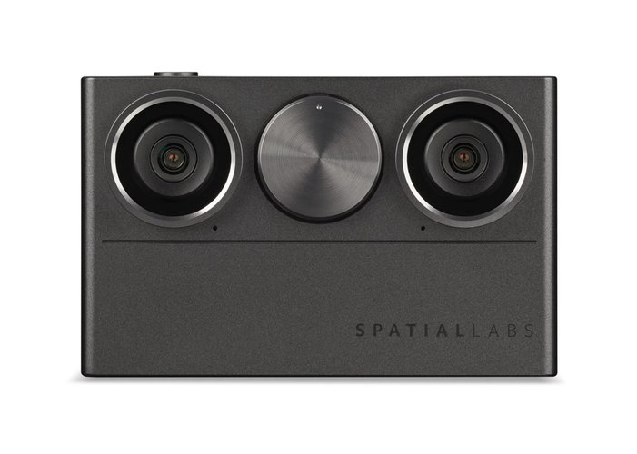 A SpatialLabs Eyes Stereo Camera é bem compacta e pesa somente 220 gramas. (Imagem: Acer/Divulgação)