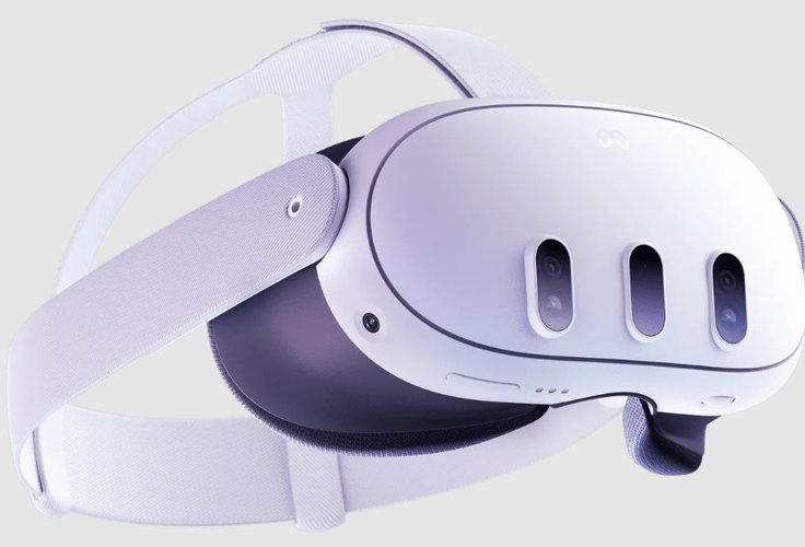 O headset de realidade virtual Meta Quest 3.