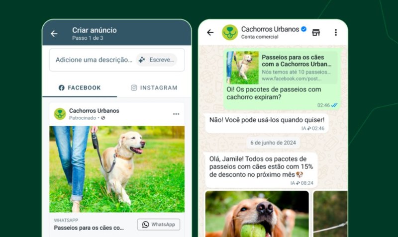 A IA da Meta aplicada ao WhatsApp Business. (Imagem: Meta/Divulgação)