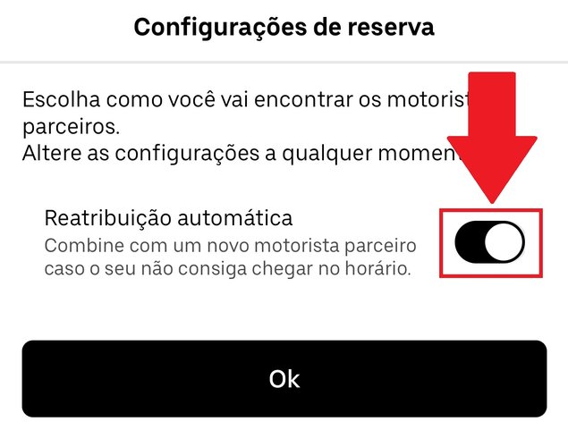 Ative a "Reatribuição automática" para achar um novo motorista automaticamente.