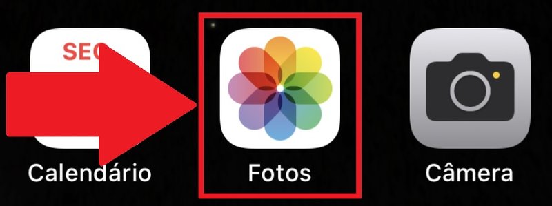 Procure pelo app "Fotos" no seu iPhone.