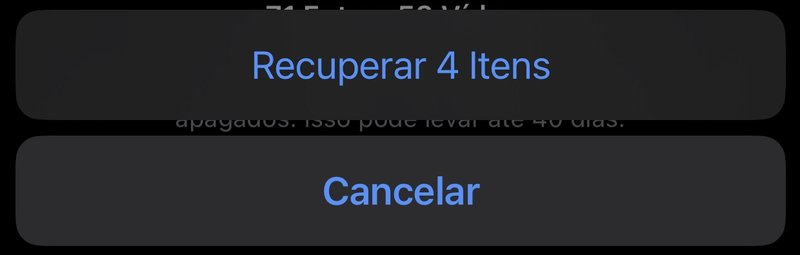 Você pode selecionar quantas fotos quiser para restaurar no seu iPhone.