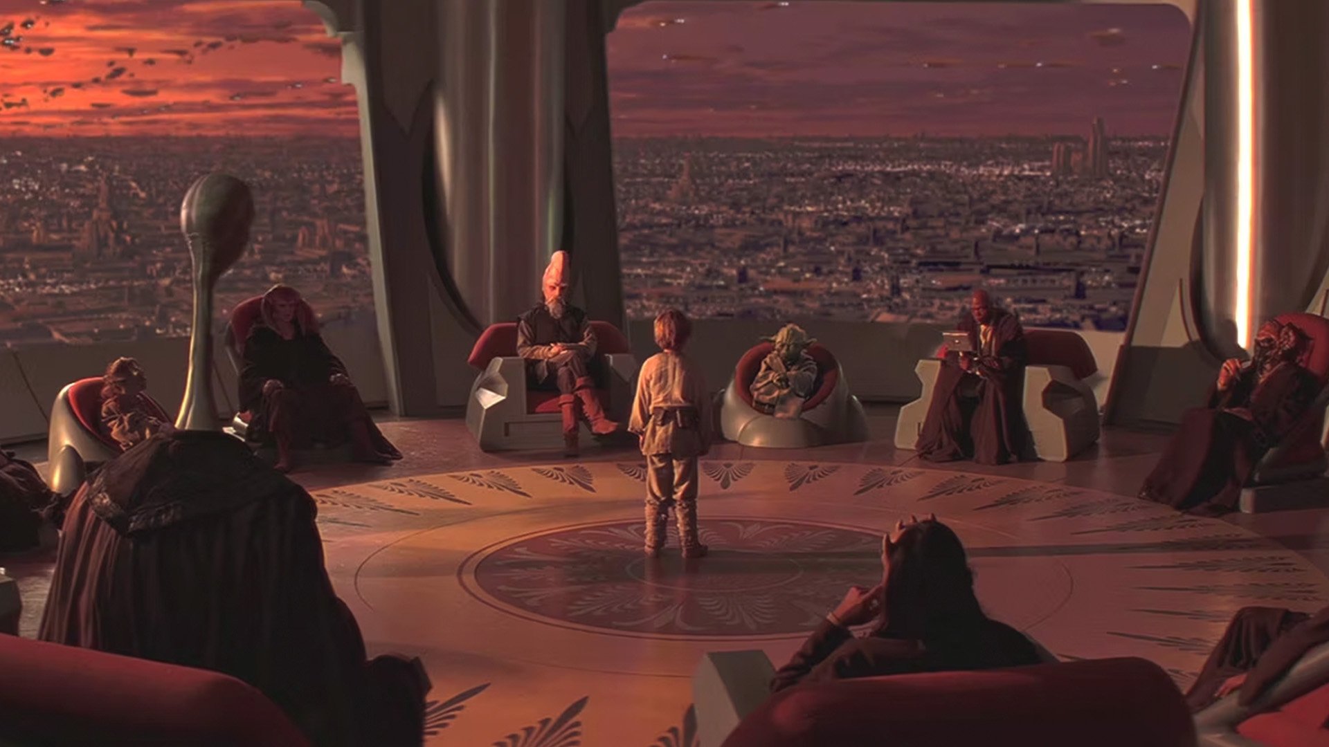 Os personagens são membros do Conselho Jedi