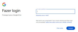 É preciso acessar sua conta Google, ou criar uma, para usar o Google Drive