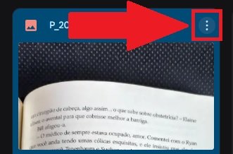 Procure pelo ícone com três pontinhos para acessar as opções de compartilhamento