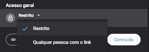 Você pode escolher o que as pessoas com acesso ao link poderão fazer com o arquivo