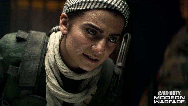 Farah Karim, personagem de Call of Duty Modern Warfare interpretada pela atriz Claudia Doumit.