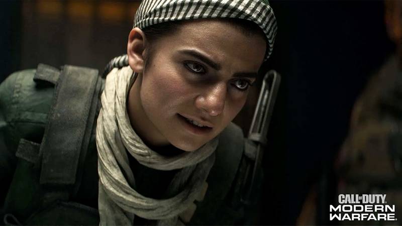 Farah Karim, personagem de Call of Duty Modern Warfare interpretada pela atriz Claudia Doumit.