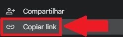 Clique em "Copiar link" para ter acesso a mais opções