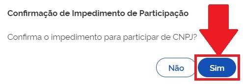 É preciso apertar em "Sim" para fazer o bloqueio do CPF