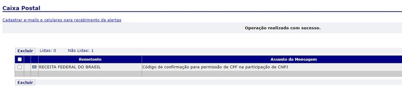 Procure pela mensagem onde o código foi enviado