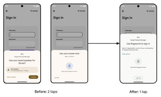 Prompt de login com uso de passkeys ganha interface com toque único.