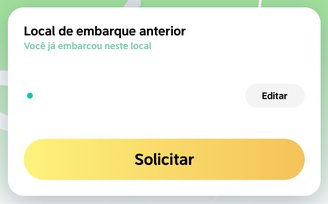 Posicione o marcado no local de embarque selecionado antes de pedir a sua viagem