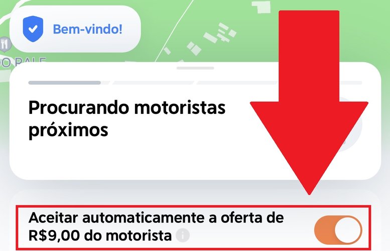 Se você deixar marcada a opção, o motorista pode oferecer um valor um pouco maior para aceitar a sua corrida