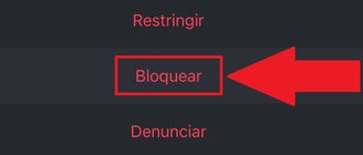 Aperte na opção "Bloquear" para seguir com o procedimento