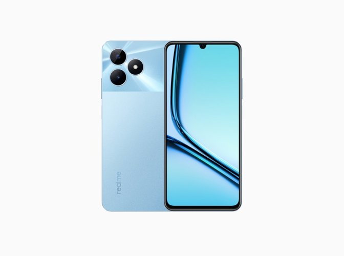 O Realme Note 50 possui design fino e é leve.