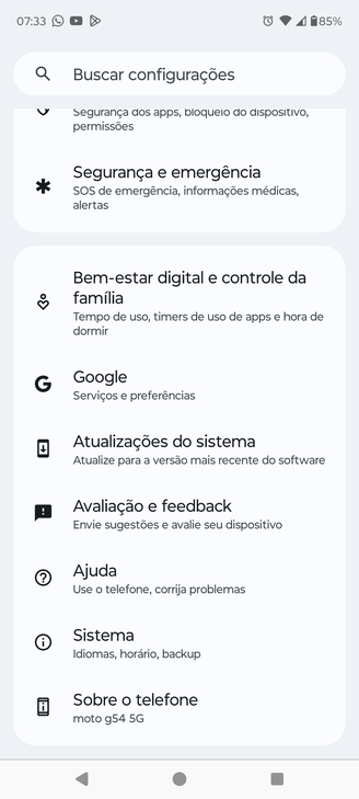 Encontre a opção Sistema para iniciar o processo de restauração do aparelho. (Fonte: TecMundo/Reprodução)