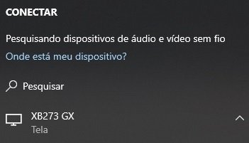 Procure pela sua TV na lista que surgirá no canto da tela.